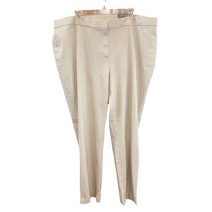 Chico's 4 Pants Women US 20 Beige NEW Zip Straight Leg Stretch Cotton Blend
